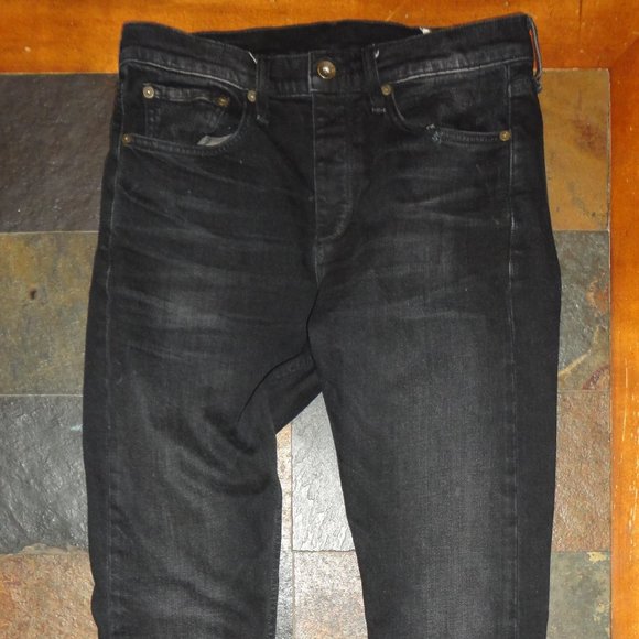 RAG & BONE Men's Fit 1 Skinny Black Denim Jeans Size 30x32 - Picture 4 of 10